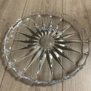 IVV Large Crystal Serving Plate 12 1/2” D and 1” H. Made in Italy.  Very Good